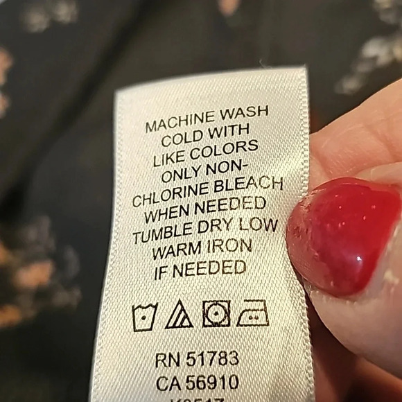 Maurices Black Floral Blouse with Cross wrap style - Picture 3 of 5